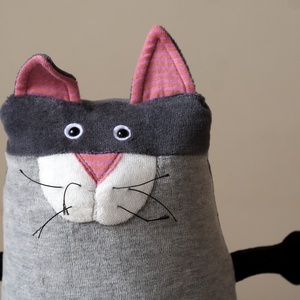 Szürke Muma Cica, Tenyérnyi kölyökmacska - játék & sport - plüssállat & játékfigura - cica - Meska.hu