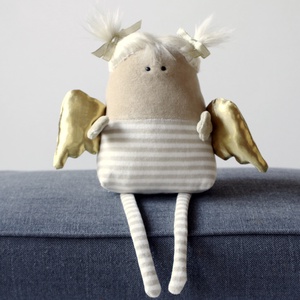 Karácsonyi Angyal Muma, Tenyérnyi Puha Plüss angyalka - Meska.hu