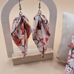 Madár mintás textil ékszer szett., Ékszer, Ékszerszett, Varrás, MESKA