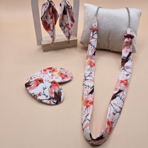Madár mintás textil ékszer szett. - ékszer - ékszerszett - Meska.hu