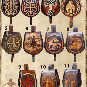 Réde szironyozott szélű bőrtarsoly  - táska & tok - övtáska - Meska.hu