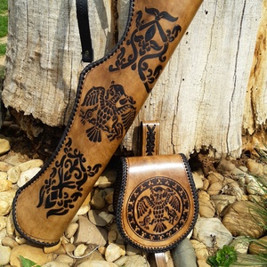 Íjász felszereléls/ íjász szett: bőr oldaltegez, tarsoly, készenléti íjtegez rakamazi mintával - játék & sport - sport és kikapcsolódás - íjászat - Meska.hu