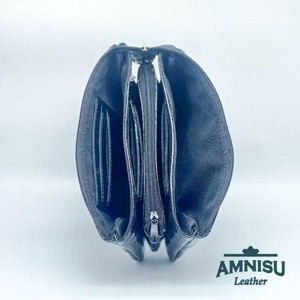 Fekete gyűrt lakk egyenes swarovski köves női pénztárca G8007 - táska & tok - pénztárca & más tok - pénztárca - női pénztárca - Meska.hu