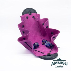 Fekete - pink sárkányszemes bőr 2in1 szütyő és kockatálca - Loren - játék & sport - szerepjáték - Meska.hu