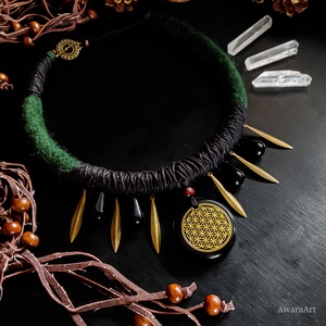 Obszidián nyaklánc - ékszer - nyaklánc - Meska.hu