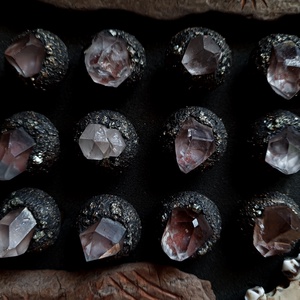 Földanya gyűrűi - Hegyikristály-Pirit állítható méretű gyűrű, Ékszer, Gyűrű, Többköves gyűrű, Ékszerkészítés, Gyurma, MESKA