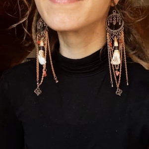 Barangoló talizmán fülbevaló - ékszer - fülbevaló - lógó fülbevaló - Meska.hu