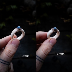 Jégvilág gyűrű, avagy Nyers Zafír és csont találkozása � - ékszer - gyűrű - statement gyűrű - Meska.hu