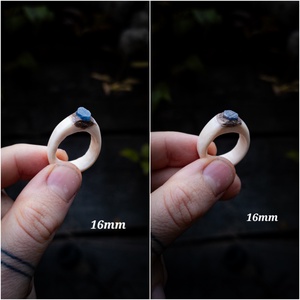 Jégvilág gyűrű, avagy Nyers Zafír és csont találkozása � - ékszer - gyűrű - statement gyűrű - Meska.hu