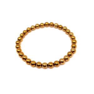 Achát electroplated sötétarany golyó kari 6-7mm, Ékszer, Karkötő, Ásványkarkötő, , MESKA