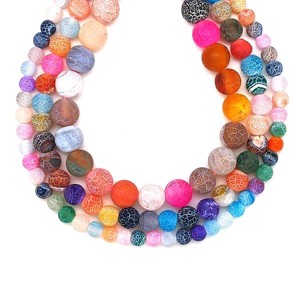 Achát hők szinezett matt vegyes golyó 6mm  ékszerkészítő alapanyag (füzér), Kellékek & szerszámok, Ásvány alapanyag, Ásványfüzér, , MESKA