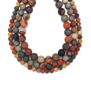 Jáspis polikróm matt golyó 8-9mm  ékszerkészítő alapanyag (füzér), Kellékek & szerszámok, Ásvány alapanyag, Ásványfüzér, , MESKA