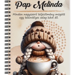Személyre szabható kávés manó lány - Imádom a kávét mintás A5-ös füzet, Otthon & Életmód, Papír, írószer, Jegyzetfüzet & Napló, , MESKA