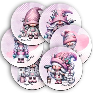 6 db aranyos fodrász manós kör alakú alátét szett (#49), , , MESKA