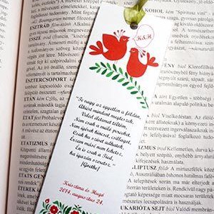 Egyedi esküvői köszönetajándék könyvjelző - esküvő - emlék & ajándék - köszönőajándék - Meska.hu