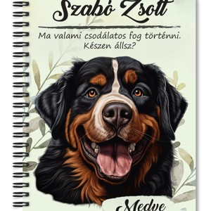 Személyre szabható - Berni pásztor portré mintás A5-ös füzet, Otthon & Életmód, Papír, írószer, Jegyzetfüzet & Napló, , MESKA