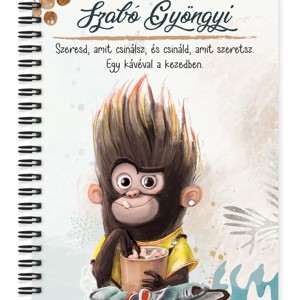 Személyre szabható - Kávés Maki mintás A6-os füzet, Otthon & Életmód, Papír, írószer, Jegyzetfüzet & Napló, , MESKA