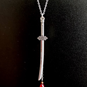 Katana kard nyaklánc sterling ezüst (925) láncon, ékszer, medál - ékszer - nyaklánc - medálos nyaklánc - Meska.hu