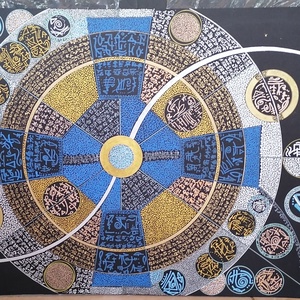 Szakrális geometria galaktika, Művészet, Festmény, Akril, Papírművészet, Festészet, MESKA