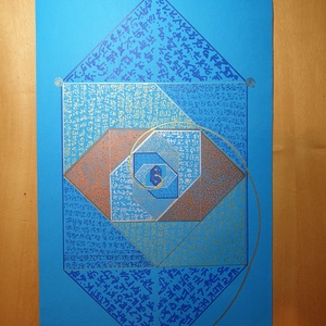 Szakrális geometria Életspirál Kathara rács, Otthon & Életmód, Dekoráció, Kép & Falikép, Vászonkép, Festett tárgyak, Festészet, MESKA