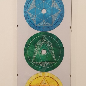 Egyedi Csakra sorozat szimbólumokkal Szakrális Geometria  - művészet - festmény - akril - Meska.hu