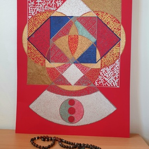 Szakrális geometria tri-veca kód keylon kód, Művészet, Festmény, Akril, Festészet, Fotó, grafika, rajz, illusztráció, MESKA