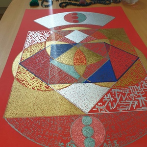 Szakrális geometria tri-veca kód keylon kód - művészet - festmény - akril - Meska.hu