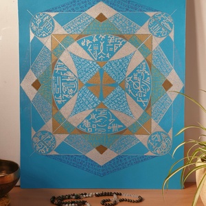 Szakrális geometria fénykód , Művészet, Festmény, Akril, Festészet, Fotó, grafika, rajz, illusztráció, MESKA