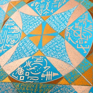 Szakrális geometria fénykód  - művészet - festmény - akril - Meska.hu