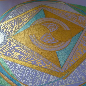 Szakrális geometria fénykód  - művészet - festmény - akril - Meska.hu