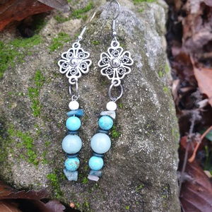 Kékvíz fülbevaló - ékszer - fülbevaló - lógó fülbevaló - Meska.hu