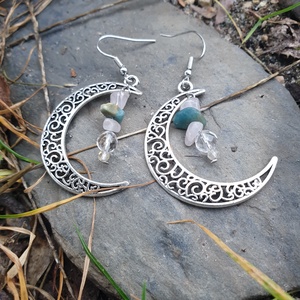 Ezüst hold fénye fülbevaló  - ékszer - fülbevaló - lógó fülbevaló - Meska.hu