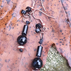 Éjfekete rejtelem Ónix fülbevaló , Ékszer, Fülbevaló, Lógó fülbevaló, , MESKA