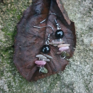 Tiszta gondolatok fülbevaló turmalinból, Ékszer, Fülbevaló, Lógó fülbevaló, Ékszerkészítés, Gyöngyfűzés, gyöngyhímzés, MESKA