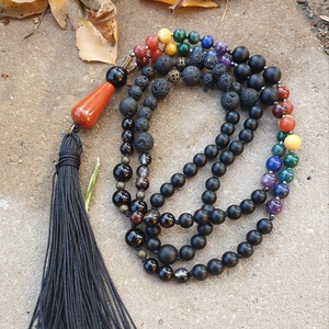 7 csakra Mala  - ékszer - nyaklánc - bojtos nyaklánc - Meska.hu