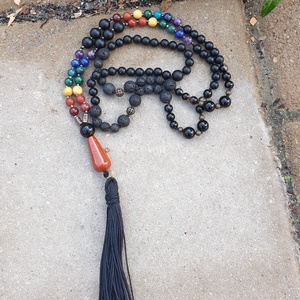 7 csakra Mala  - ékszer - nyaklánc - bojtos nyaklánc - Meska.hu