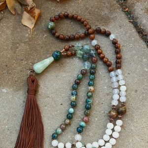 Meditatív elmélyülés 108 szemes Mala - ékszer - nyaklánc - bojtos nyaklánc - Meska.hu