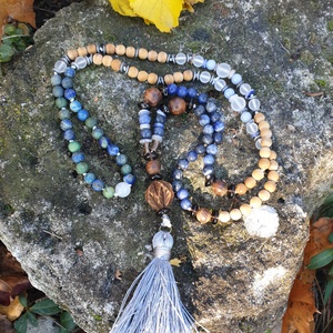 Kékség 108szemes Mala  - ékszer - nyaklánc - bojtos nyaklánc - Meska.hu