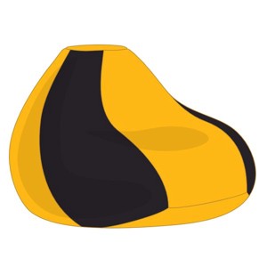 Fekete - Sárga Bicolor XXL Babzsákfotel Huzat, , , MESKA