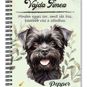 Személyre szabható - Fekete Affenpinscher portré mintás A5-ös füzet, Otthon & Életmód, Papír, írószer, Jegyzetfüzet & Napló, , MESKA
