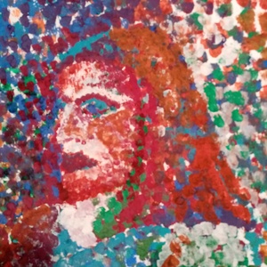 Pointillista lány festmény  - művészet - festmény - festmény vegyes technika - Meska.hu