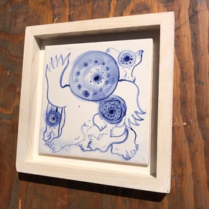 Kézzel festett mázazott portugál csempe, opcionálisan keretben  - otthon & életmód - dekoráció - fali és függő dekoráció - csempe - Meska.hu