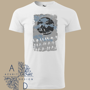 Moon and birds - ruha & divat - női ruha - póló, felső - Meska.hu