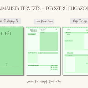 Digitális Tervező, Zöld, Spirituális Önfejlesztés, Napi, Heti és Havi naptár és tervező, (Goodnotes és Notability) - művészet - grafika & illusztráció - digitális - Meska.hu