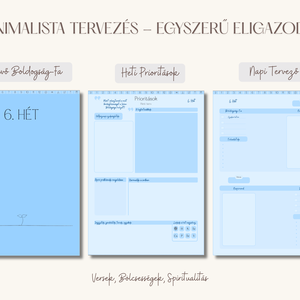 Digitális Tervező, Kék, Spirituális Önfejlesztés, Napi, Heti és Havi naptár és tervező, (Goodnotes és Notability) - művészet - grafika & illusztráció - digitális - Meska.hu