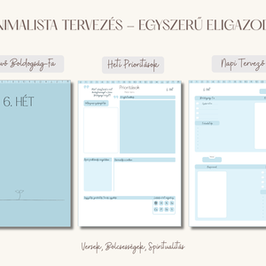 Digitális Tervező, Acélkék, Spirituális Önfejlesztés, Napi, Heti és Havi naptár és tervező, (Goodnotes és Notability) - művészet - grafika & illusztráció - digitális - Meska.hu