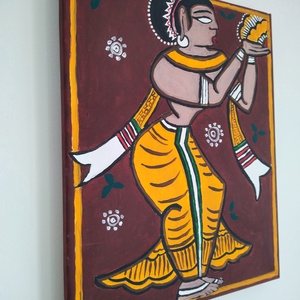 Hindu nő, 30 x 24 cm - művészet - festmény - akril - Meska.hu
