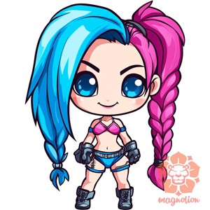 Chibi Jinx v2 férfi póló - ruha & divat - férfi ruha - póló - Meska.hu