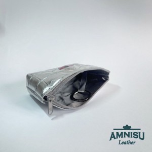 Ezüst krokkómintás egy cipzáras kulcstartó sárkány szemmel F1002 - táska & tok - kulcstartó & táskadísz - kulcstartó - Meska.hu