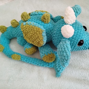 Horgolt sárkány biztonsági szemmel - játék & sport - plüssállat & játékfigura - plüss sárkány - Meska.hu